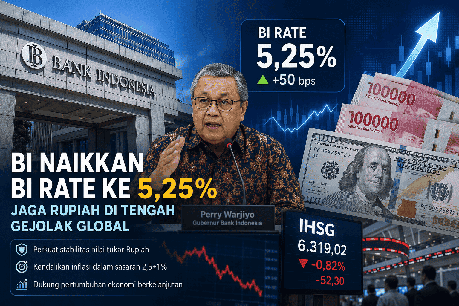 BI Rate Tembus 5,25%: Strategi ‘Double Track’ Bank Indonesia Menjaga Rupiah Tanpa Mematikan Ekonomi