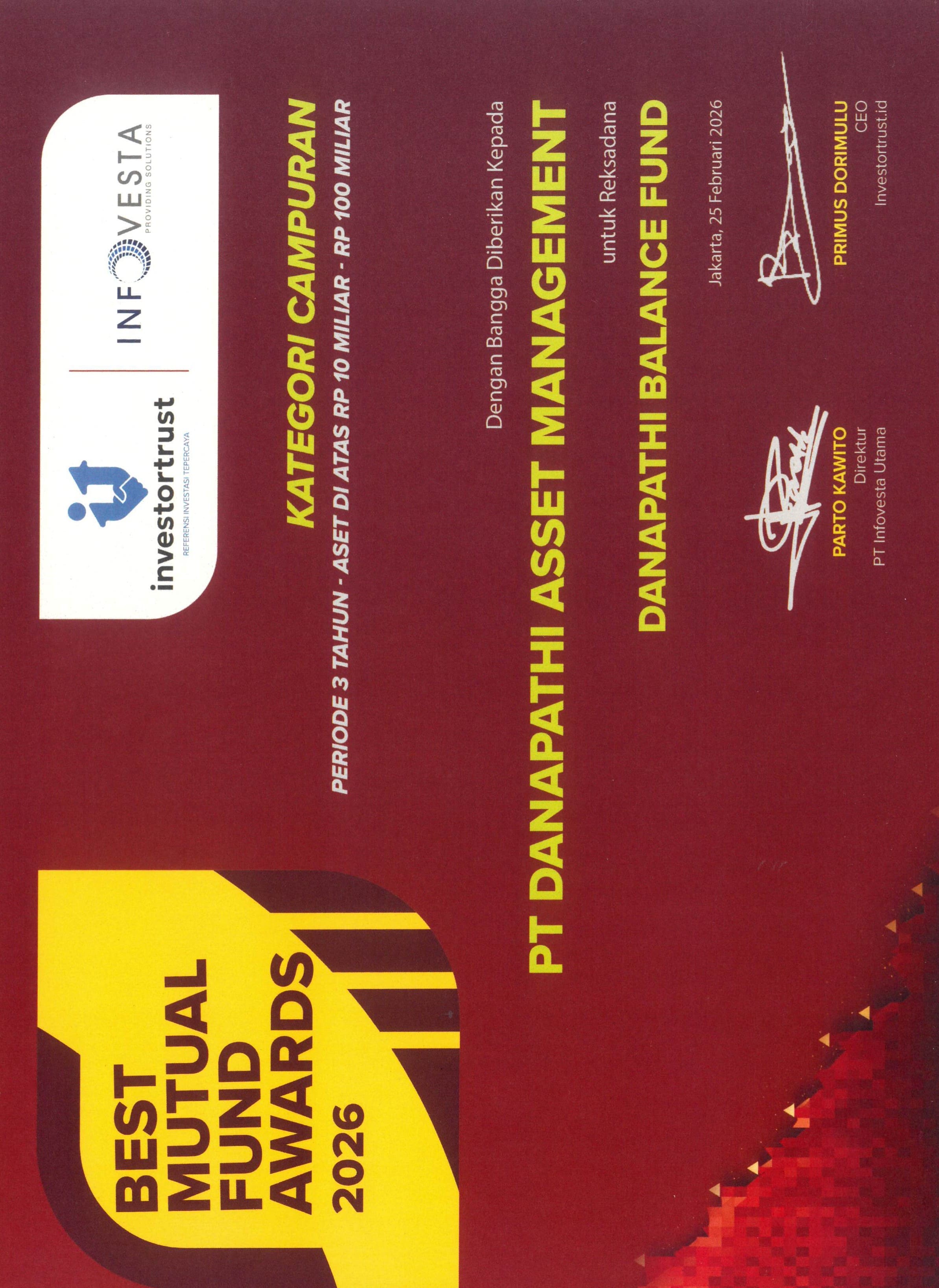 Kategori Campuran Periode 3 tahun Aset Di atas Rp 10 Miliar - Rp 100 Miliar